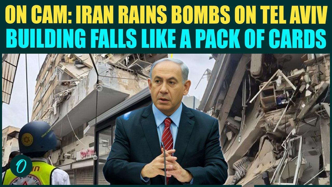 UNSEEN VIDEO: Tel Aviv Building CRUMBLES as Iran Missiles, Drones RAIN DOWN- Tel Aviv In Ruins