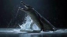Crocodile Ambush at Night