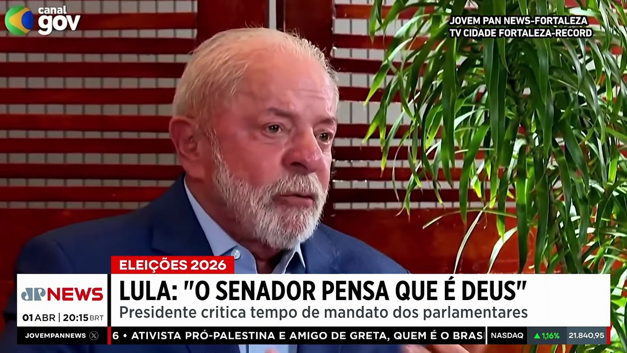 Lula: "Com mandato de oito anos, o senador pensa que é Deus"; Dora comenta