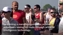 Blind artist to run marathon using AI glasses and app in ‘world first’