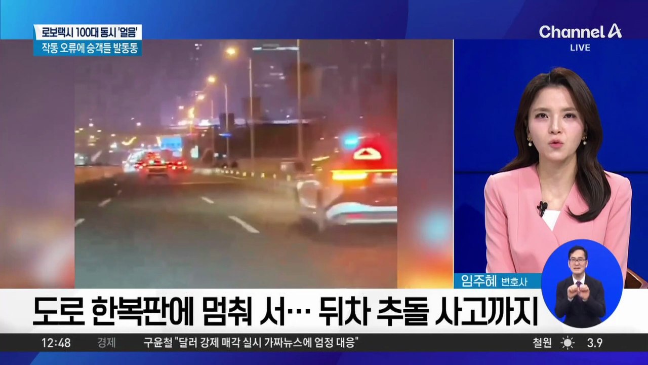 로보택시 100대 동시 ‘얼음’…작동 오류에 승객들 발동동
