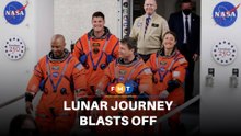 Astronauts blast off for historic US lunar journey