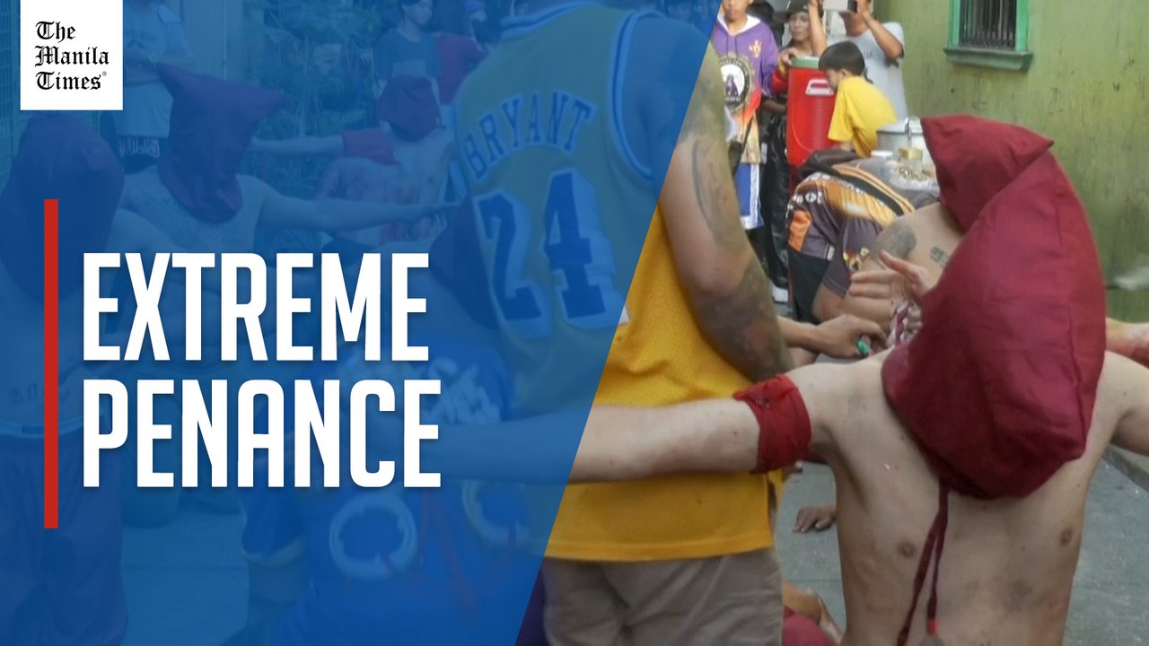 Filipino Catholics self-flagellate for penance during Holy Week