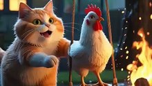 Chicken Chronicles 🐔😻  Cute Cat Meets Chicken!