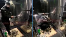 Asansöre tuvaletini yaptığı anlar gündem oldu: Kurye önce temizlik yaptı, ardından gözaltına alındı