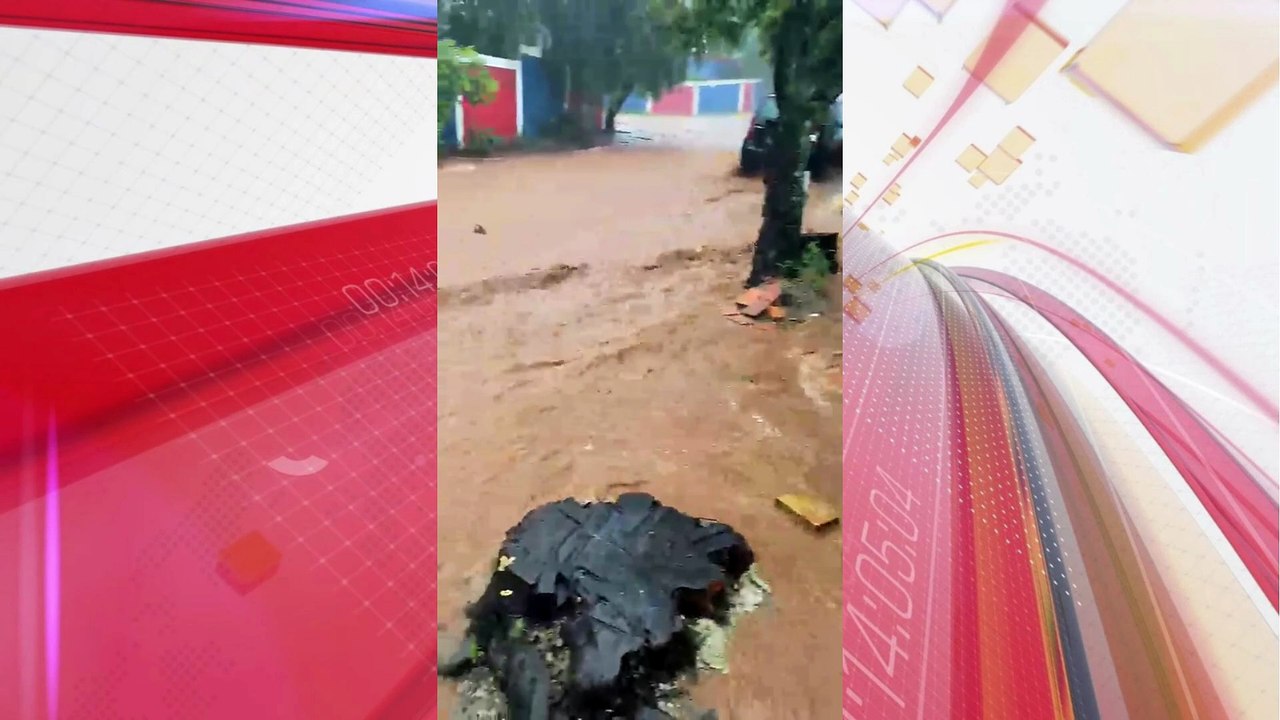 'Virou um mar', diz moradora ao mostrar rua alagada durante chuva em Apucarana