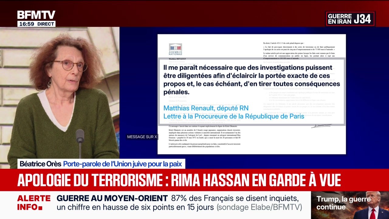 Marschall Truchot : Apologie du terrorisme, Rima Hassan en garde à vue - 02/04