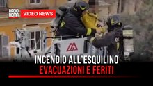 Incendio all’Esquilino, evacuazioni e feriti