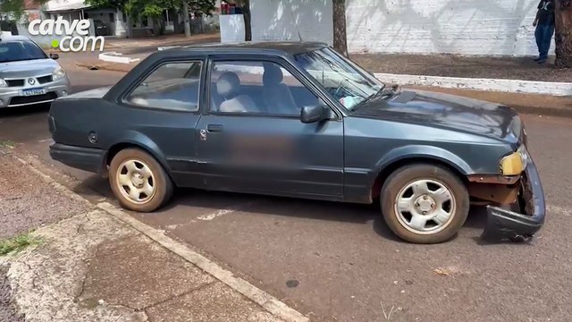 Motociclista fica ferido após batida com carro no bairro Santa Cruz em Cascavel
