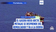 El gasero ruso Arctic Metagas se desprende de su remolcador y cae al mar