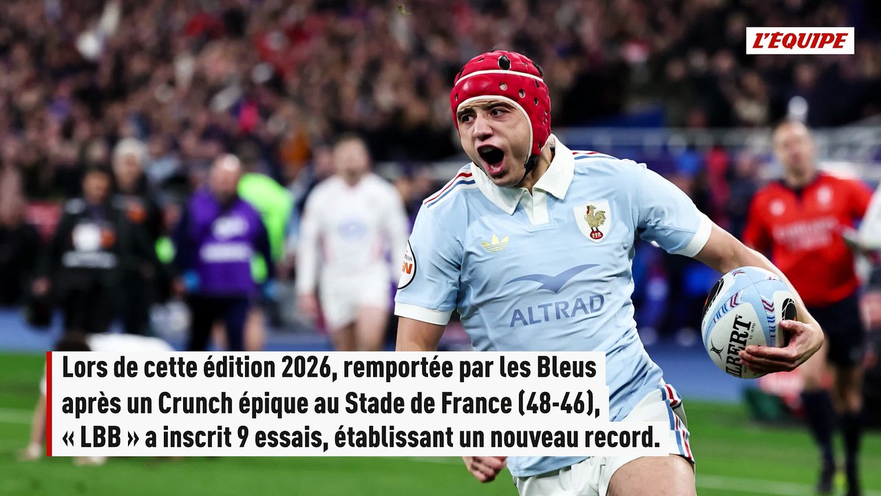Louis Bielle-Biarrey meilleur joueur du Tournoi des 6 Nations pour la deuxième fois d'affilée - Rugby - Tournoi des 6 Nations - Bleus