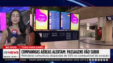 Preço das passagens aéreas deve subir após alta no valor do combustível de aviação | TEMPO REAL