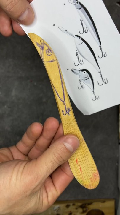 🐟 Handmade from start to finish!A custom wooden fishing lure, carefully carved and crafted with passion 🎣Built to perform and ready to catch big fish 💥#fishing #lure #handmade #DIY #craftsmanship #bassfishing