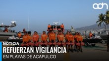 Refuerzan seguridad en playas de Acapulco por fuerte oleaje