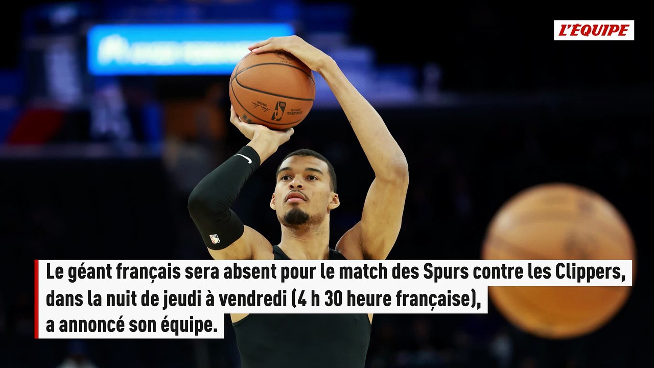 Victor Wembanyama, laissé au repos, ne jouera pas contre les Clippers - Basket - NBA - Spurs