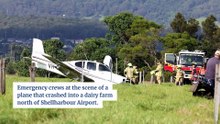 A light plane crashes in a paddock at Albion Park