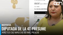 La 4T y la austeridad ya no se llevan. Diputada del PT presume aretes de 50 mil pesos.