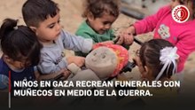 Niños en Gaza recrean funerales en sus juegos