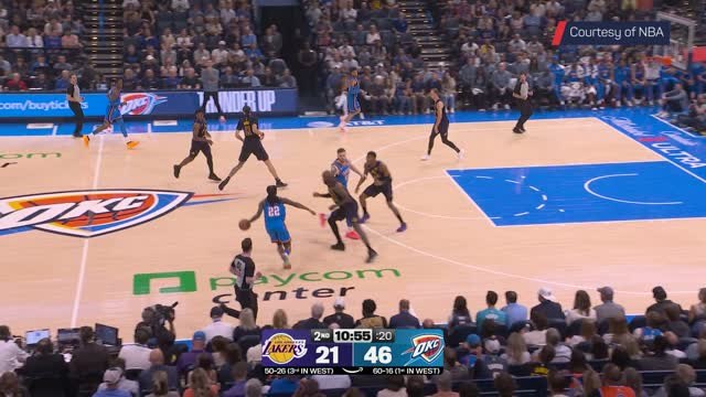 'He's playing handball!' - LeBron swats away a big block