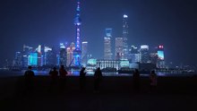 Shanghai The Bund at Night: High-Tech Lights & Riverside Magic POV