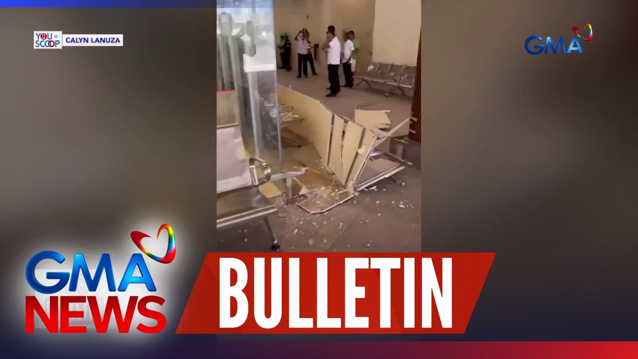 Bahagi ng kisame sa arrival extension area ng NAIA Terminal 1, bumagsak; 7 sugatan | GMA News Bulletin