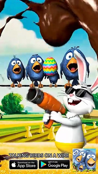 Don't steal the Easter Bunny's egg! 💥😂 Talking Birds On A Wire