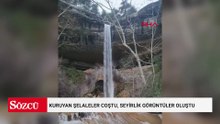 Kuruyan şelaleler coştu, seyirlik görüntüler oluştu