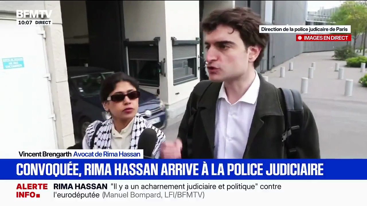 Arrivée de Rima Hassan vendredi matin à la Police judiciaire