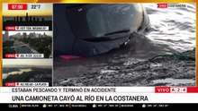 Camioneta cayó al Rio de la Plata