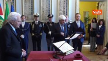 Il nuovo ministro del turismo Gianmarco Mazzi presta giuramento al Quirinale