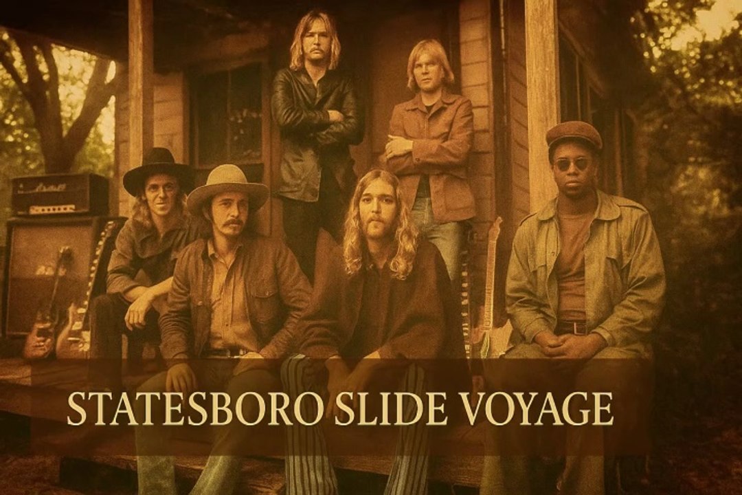 🎸 Allman Band Style | Statesboro Slide Voyage | Rock Blues Southern Slide Guitar Groove & Road Trip Vibes