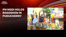 PM Modi holds mega roadshow in Puducherry ahead of assembly polls