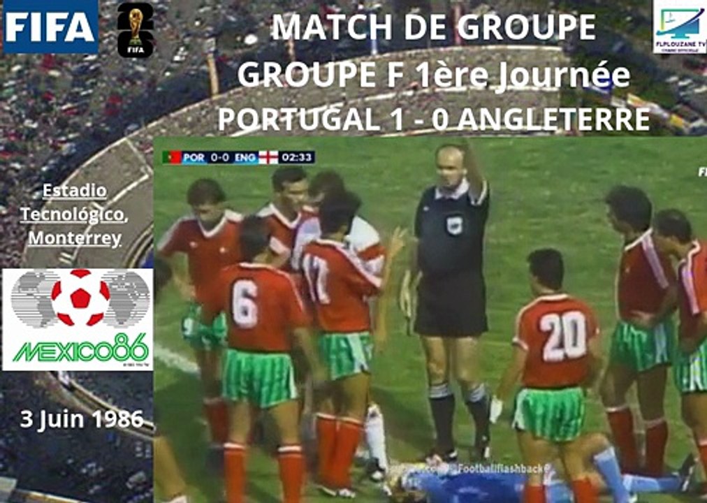 Football : Coupe du Monde de Football de la FIFA 1986 Groupe F Portugal - Angleterre (3 Juin 1986)