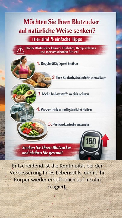 Möchten Sie Ihren Blutzucker auf natürliche Weise senken Hier sind 5 einfache Wege