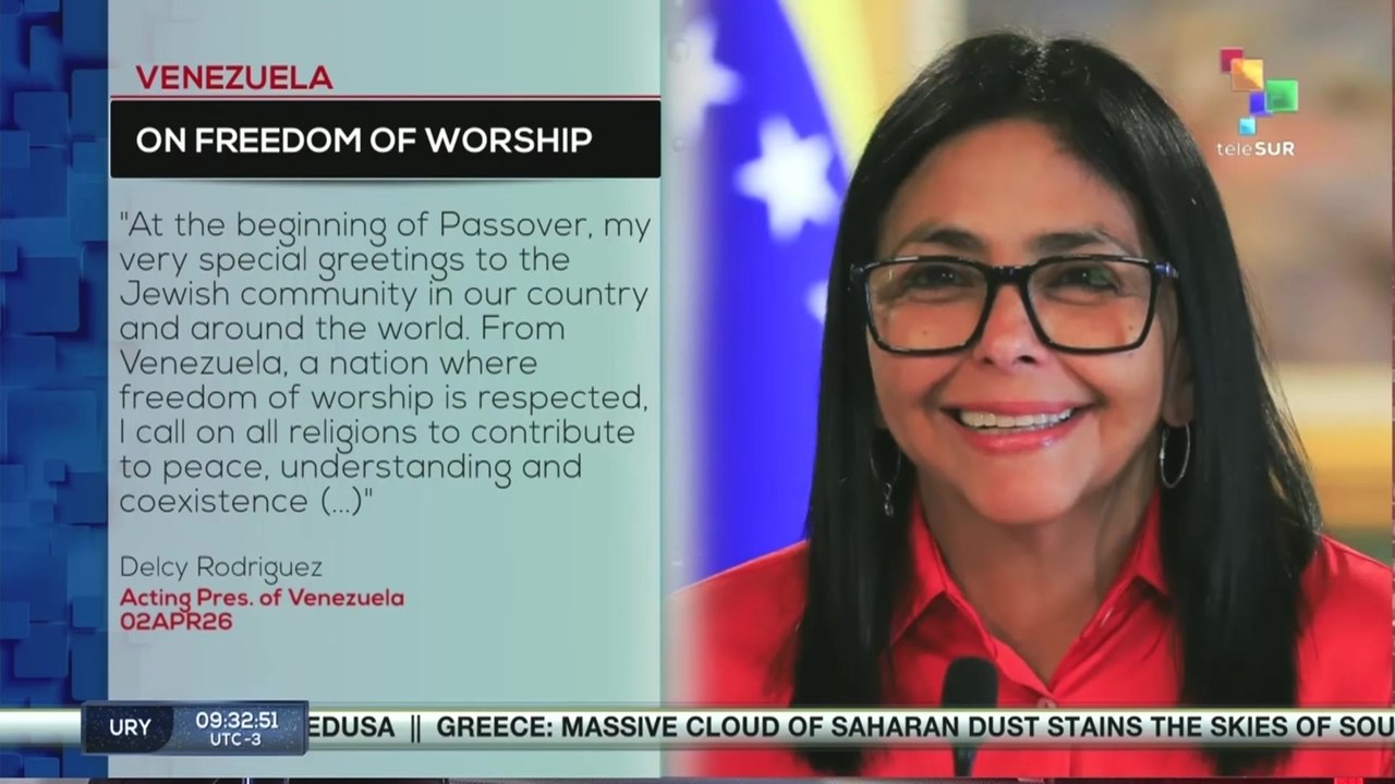 Acting pres. Delcy Rodriguez call for peaceful coexistence among all religions