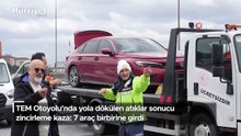 TEM Otoyolu'nda yola dökülen atıklar sonucu zincirleme kaza: 7 araç birbirine girdi