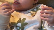 Sleepy Baby Refuses to Stop Eating—Cutest Multitasking Ever|| Heartsome 💖