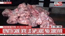 Bolsa de carne, un pollo y un maple de huevos para los trabajadores de Fate
