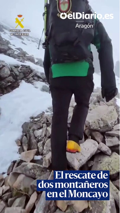 Rescatados dos senderistas madrileños que quedaron enriscados sin material adecuado en el Moncayo