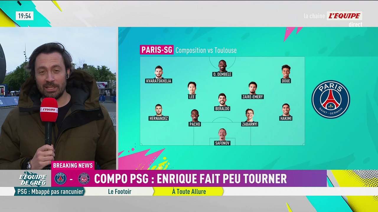 Lucas Hernandez, Kang-in Lee et Lucas Beraldo titulaires : la composition du PSG contre Toulouse - Foot - Ligue 1
