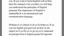 LAN INGLISH INSAY KRIO(tebul fɔ di tin dɛn we de insay)insay yu yon langwej