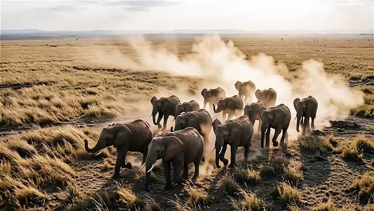 Elephant Stampede Scene