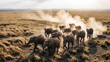 Elephant Stampede Scene