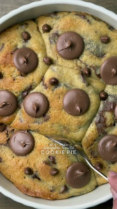 Nutella cookie pie recipe🥰🥰
