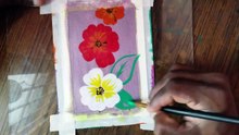 Easy Flower Painting for Beginners _ Acrylic Flowers Easy _ Flower Tutorial