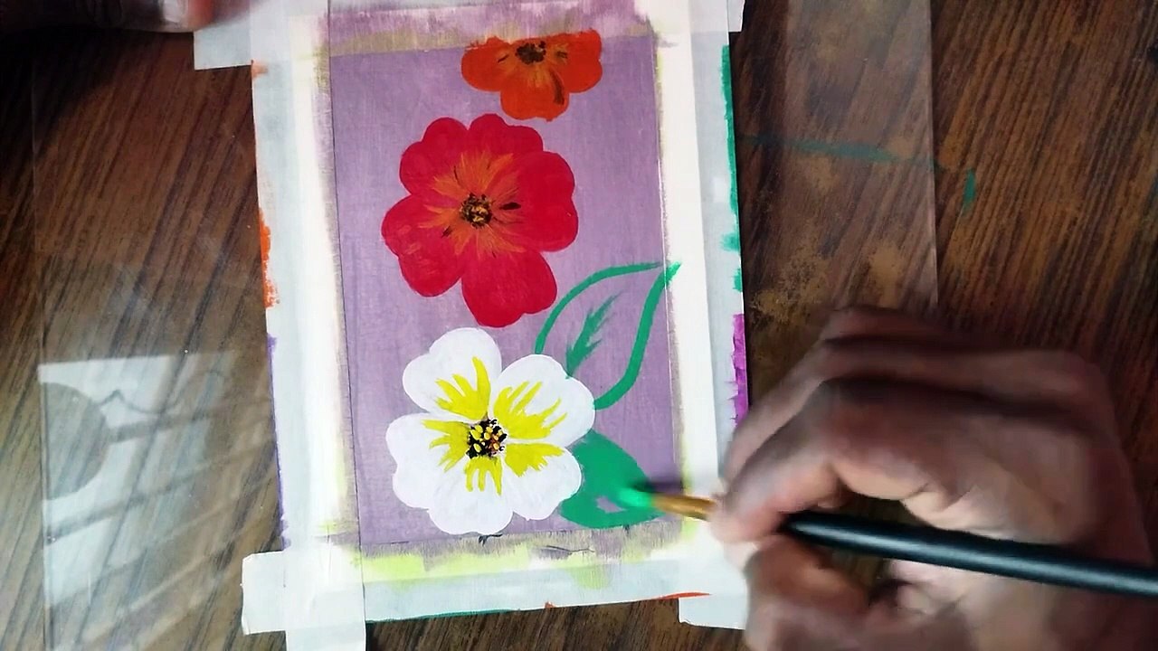 Easy Flower Painting for Beginners _ Acrylic Flowers Easy _ Flower Tutorial