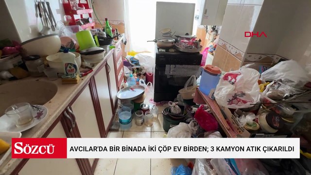 Avcılar'da bir binada iki çöp ev birden; 3 kamyon atık çıkarıldı