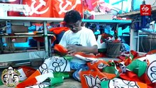 তৃণমূল-বিজেপির পতাকার চাহিদা তুঙ্গে, ব্যস্ত উনসানির কারিগররা