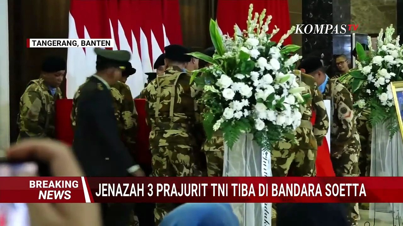 Persiapan Upacara Penghormatan 3 Jenazah Prajurit TNI Gugur di Lebanon di Bandara Soetta