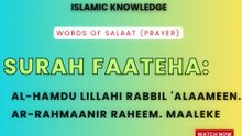 Words of prayer: Surah Faateha